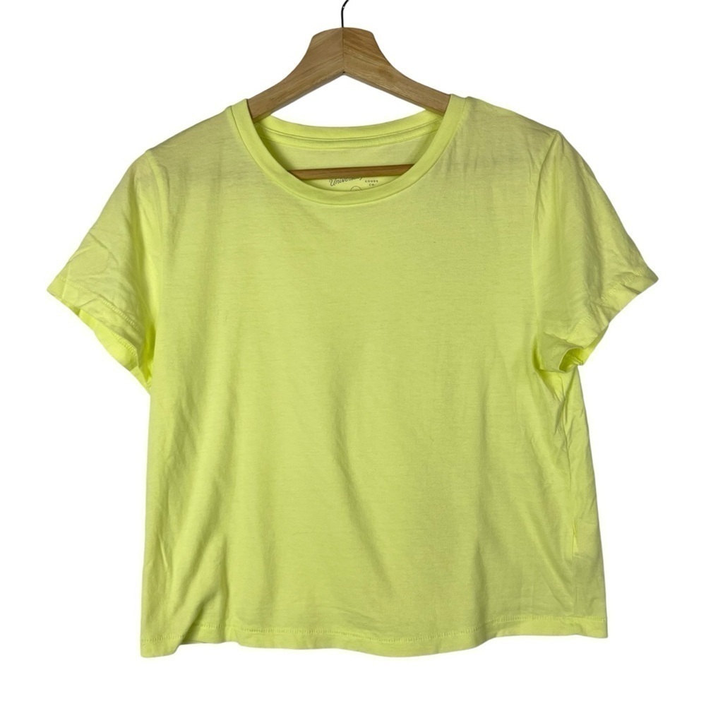 Universal Thread Neon Yellow Shrunken Crop Boxy T-Shirt S - Picture 2 of 5